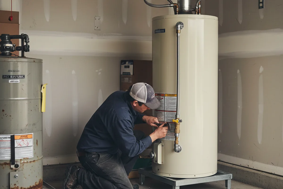 Water heater and shutoff valve replacement in West Newton